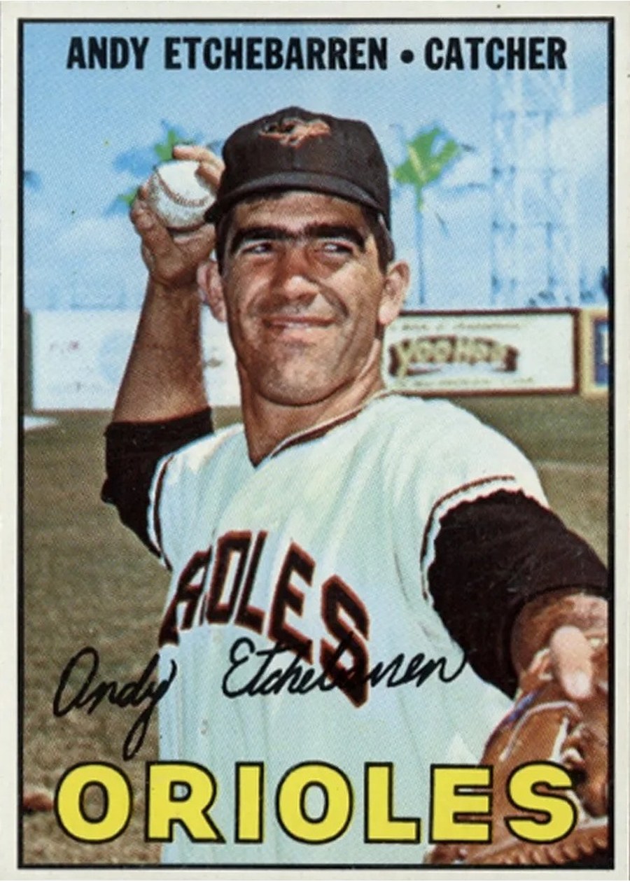 1967 Topps #457 Andy Etchebarren, Baltimore Orioles