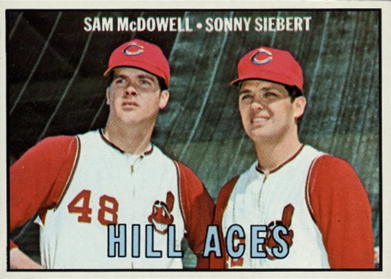1967 Topps #463 Hill Aces, Cleveland Indians
