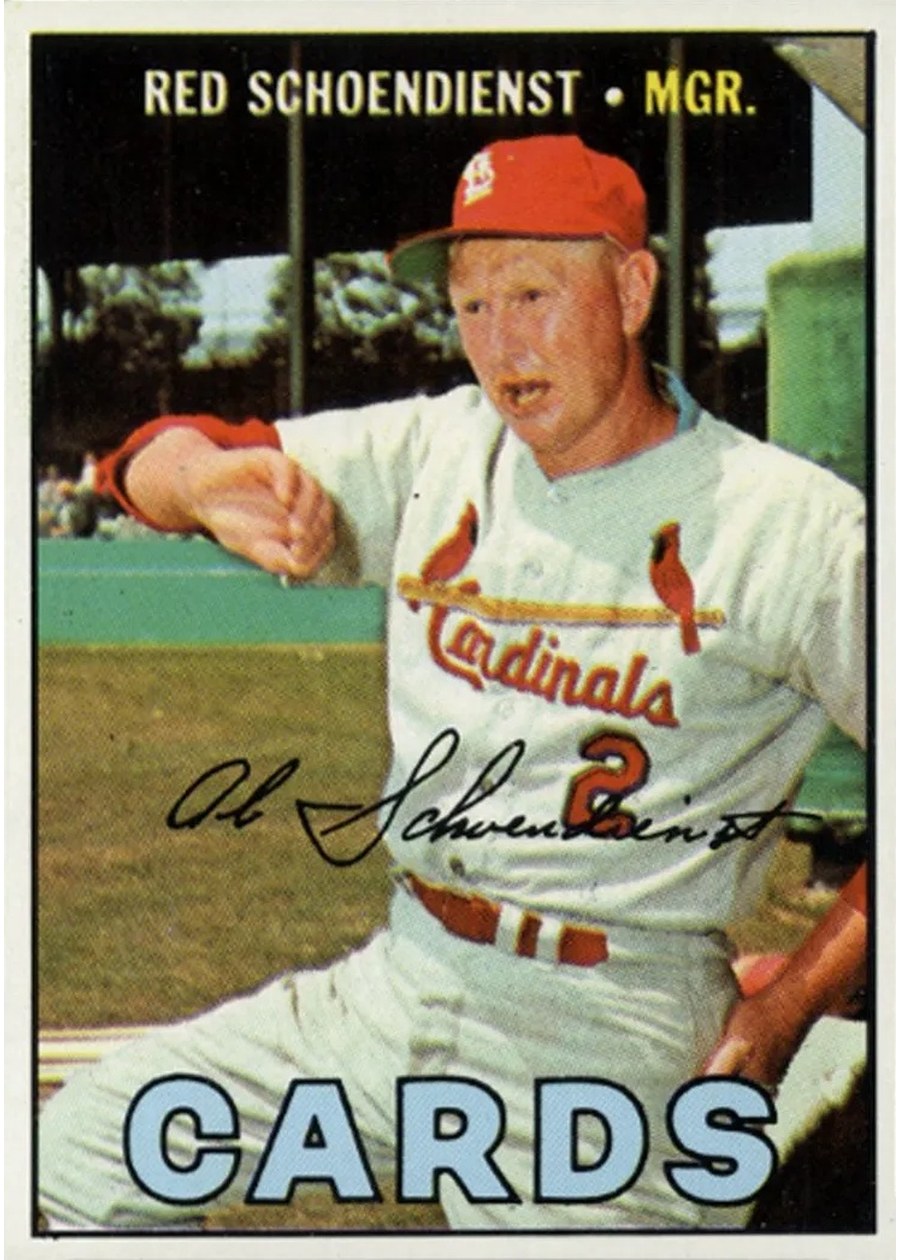 1967 Topps #512 Red Schoendienst, St. Louis Cardinals