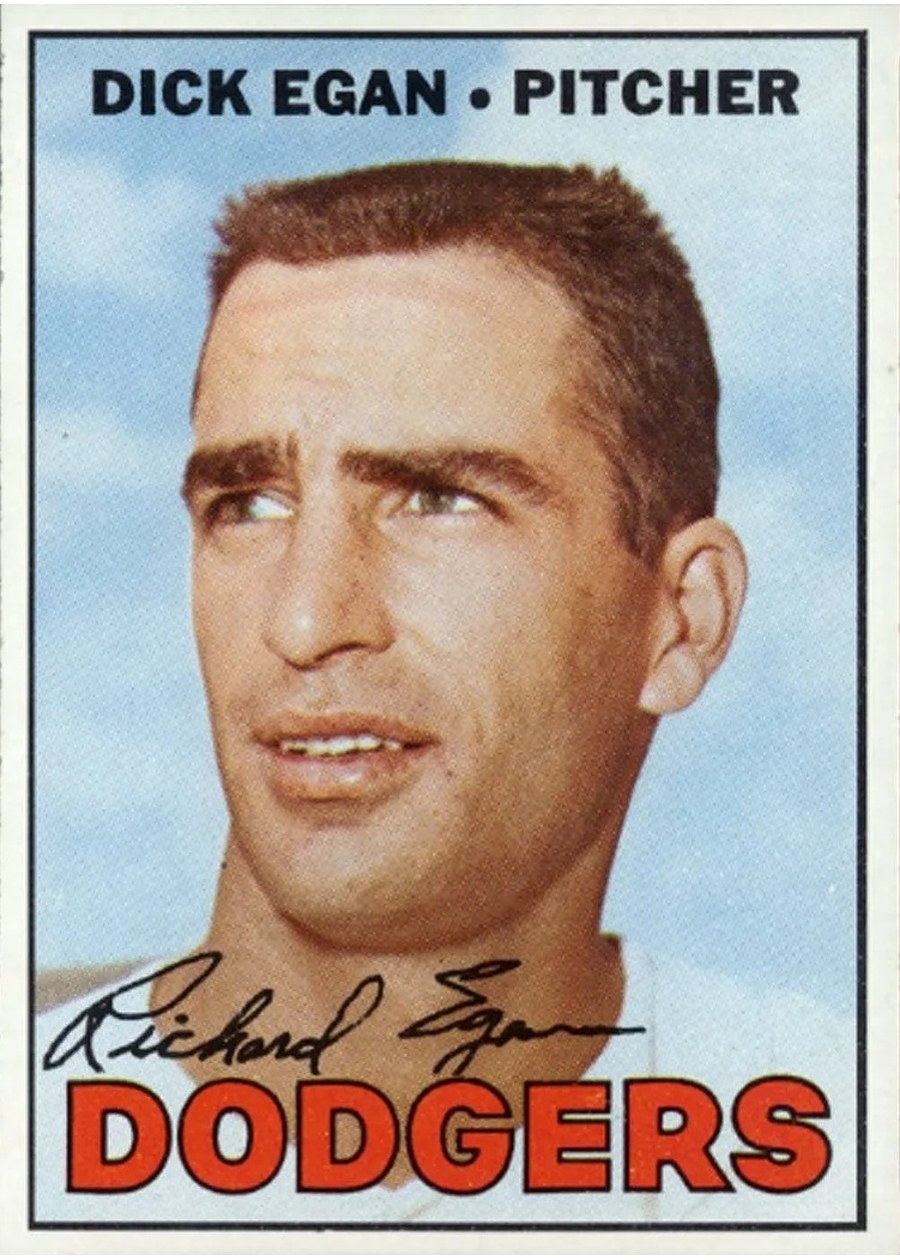1967 Topps #539 Dick Egan, Los Angeles Dodgers