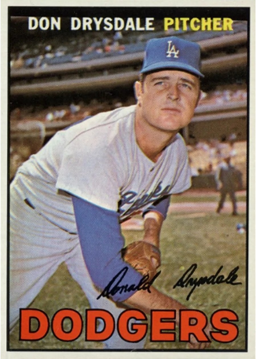 1967 Topps #55 Don Drysdale, Los Angeles Dodgers