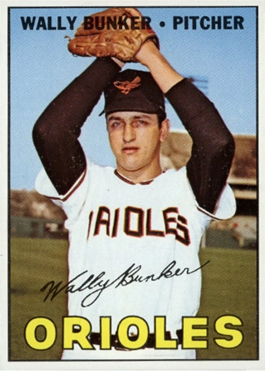 1967 Topps #585 Wally Bunker, Baltimore Orioles