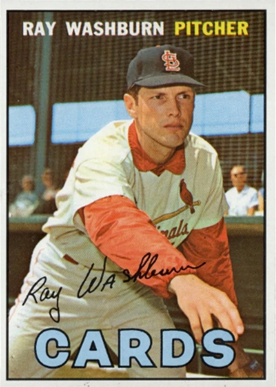 1967 Topps #92 Ray Washburn, St. Louis Cardinals