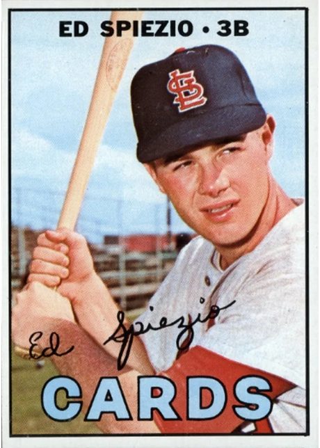 1967 Topps #128 Ed Spiezio - 128a - Lettering All There