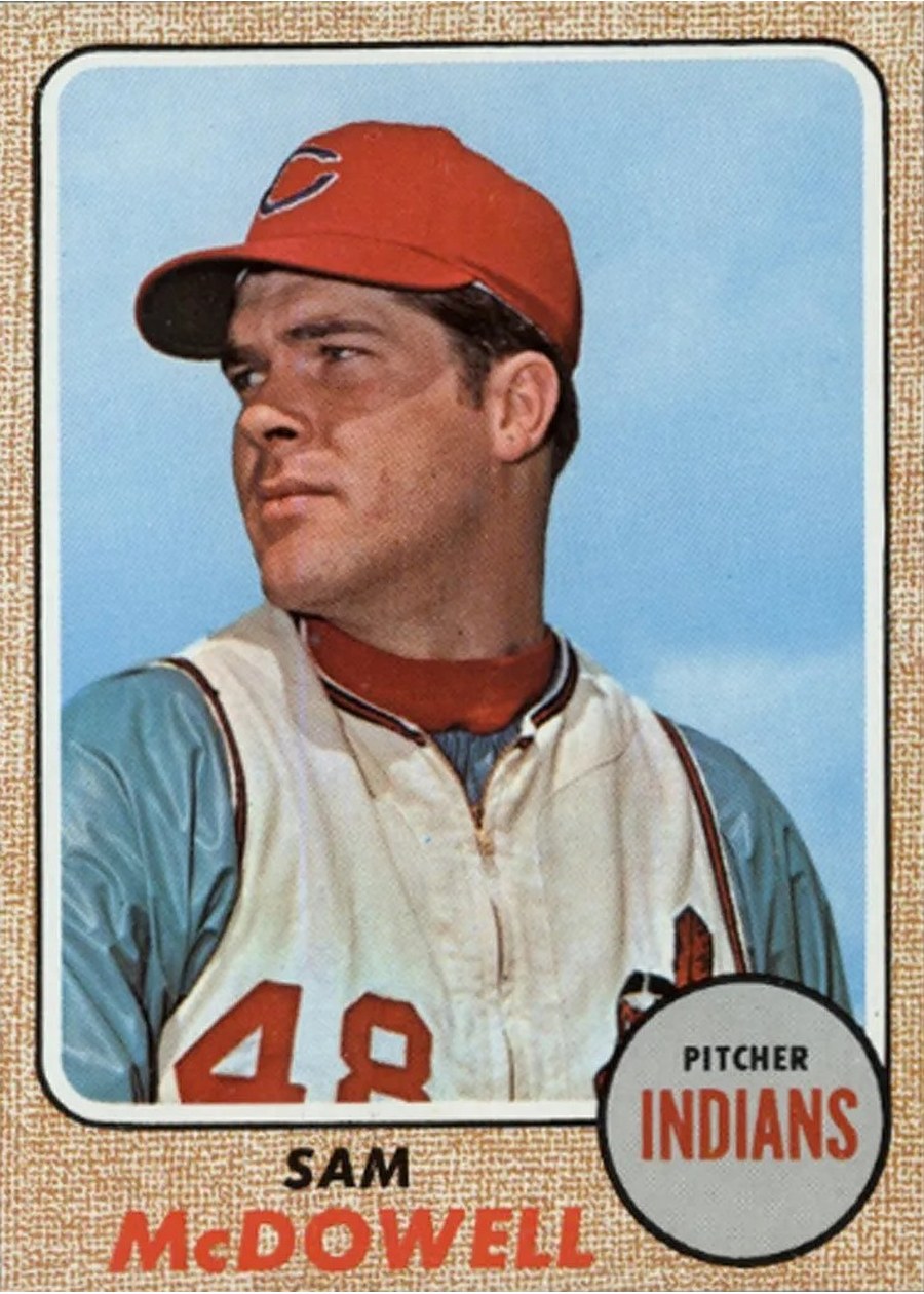 1968 Topps #115 Sam McDowell, Cleveland Indians