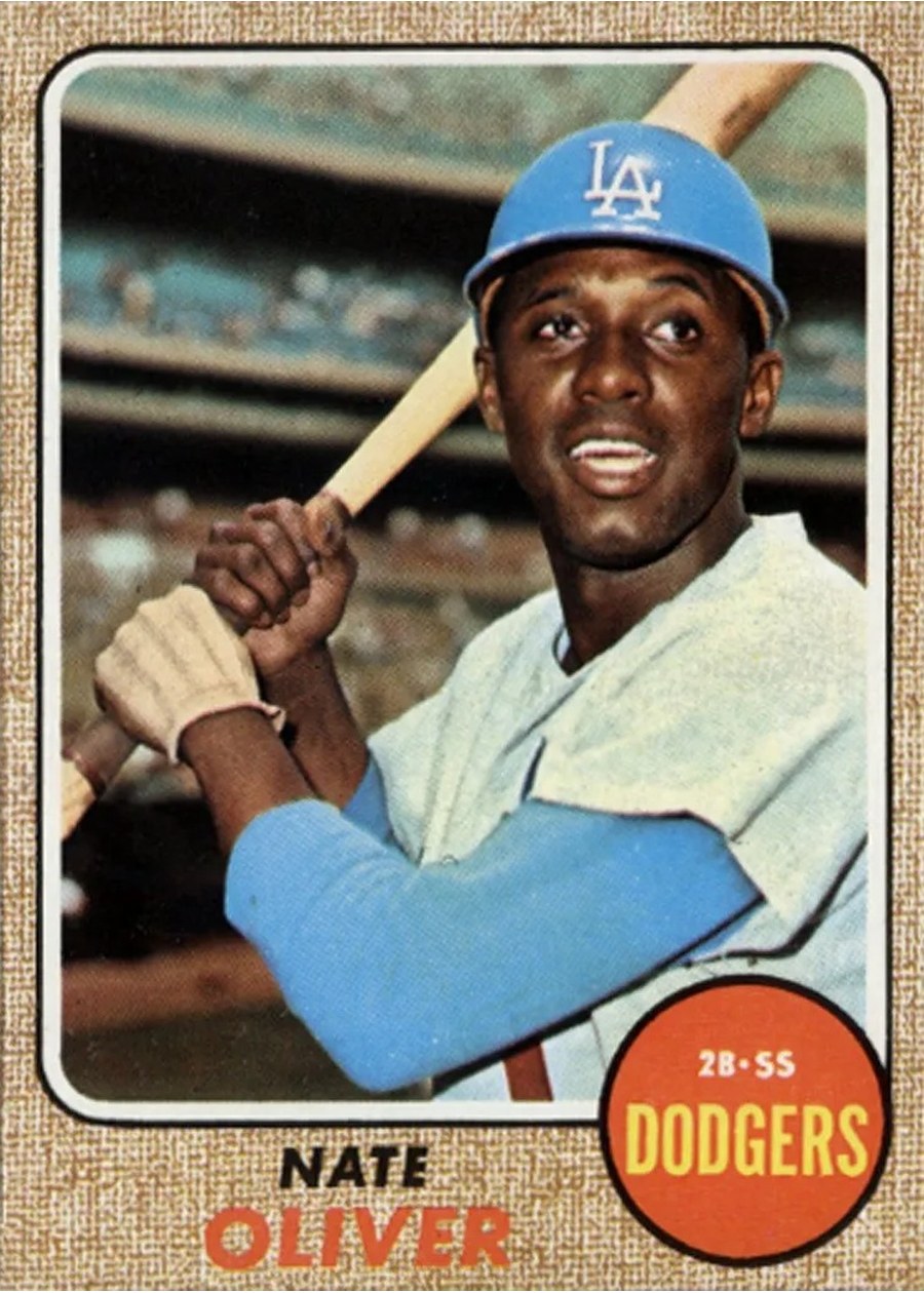 1968 Topps #124 Nate Oliver, Los Angeles Dodgers