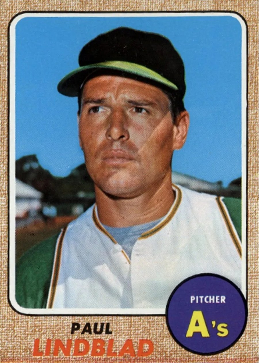 1968 Topps #127 Paul Lindblad, Oakland Athletics