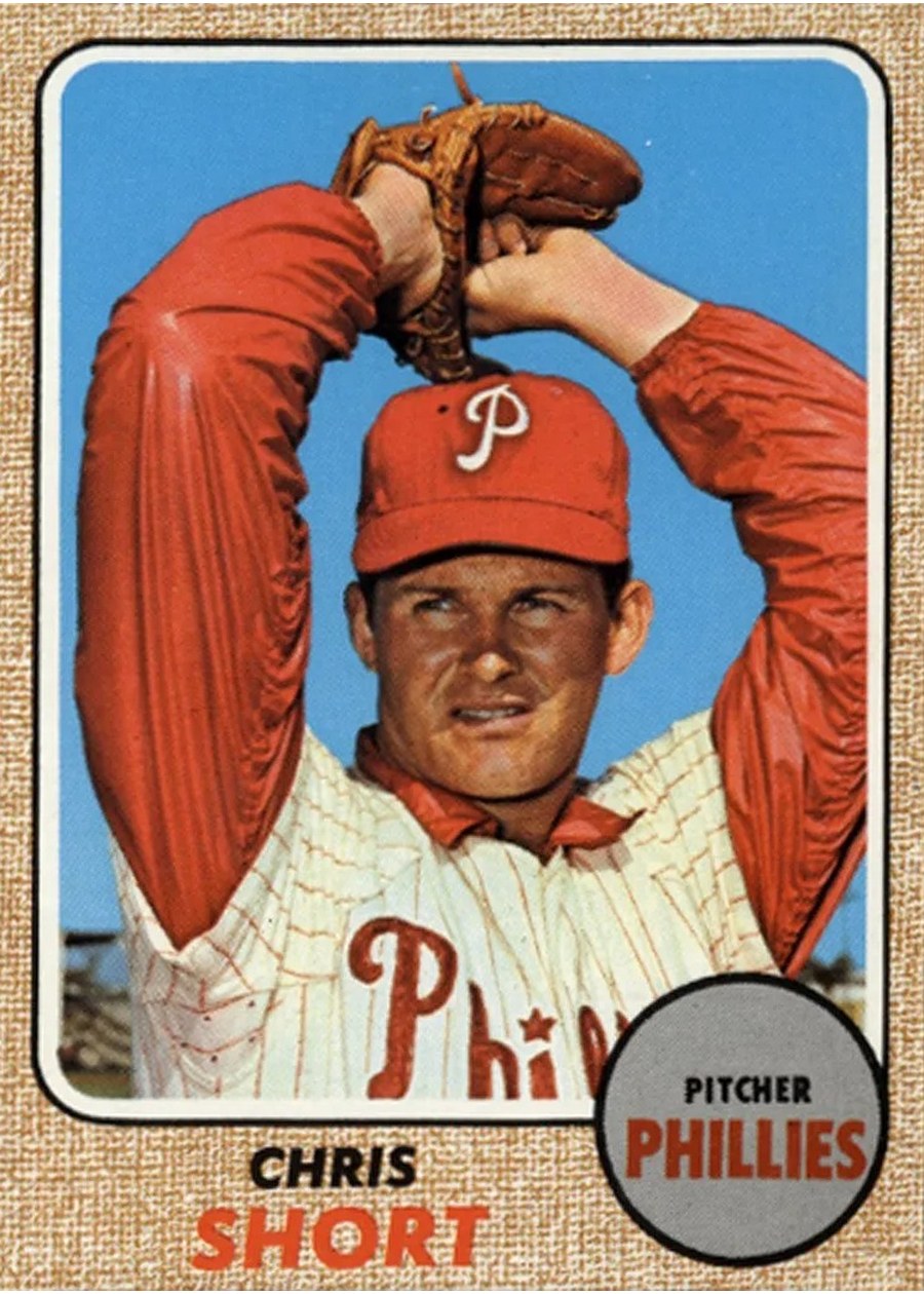 1968 Topps #139 Chris Short, Philadelphia Phillies