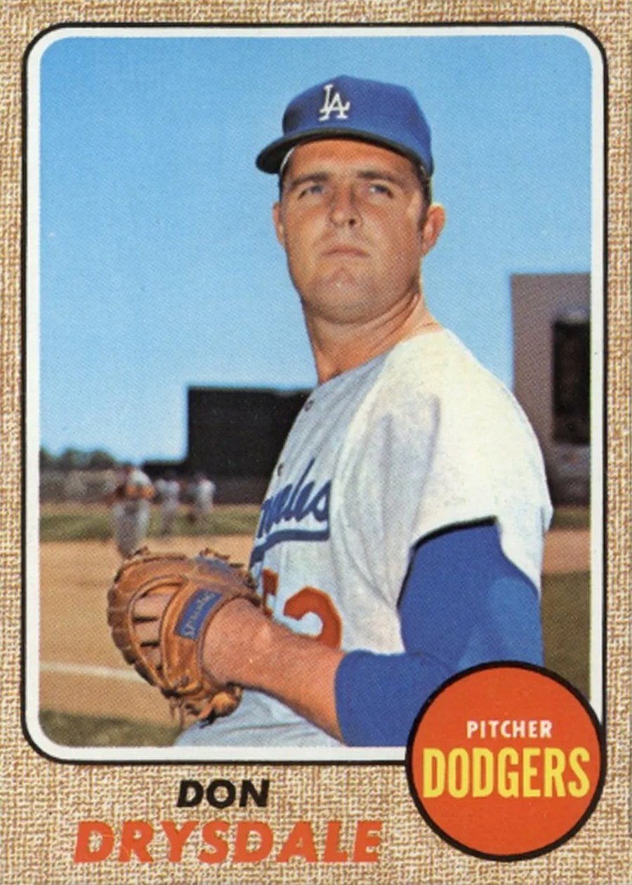 1968 Topps #145 Don Drysdale, Los Angeles Dodgers