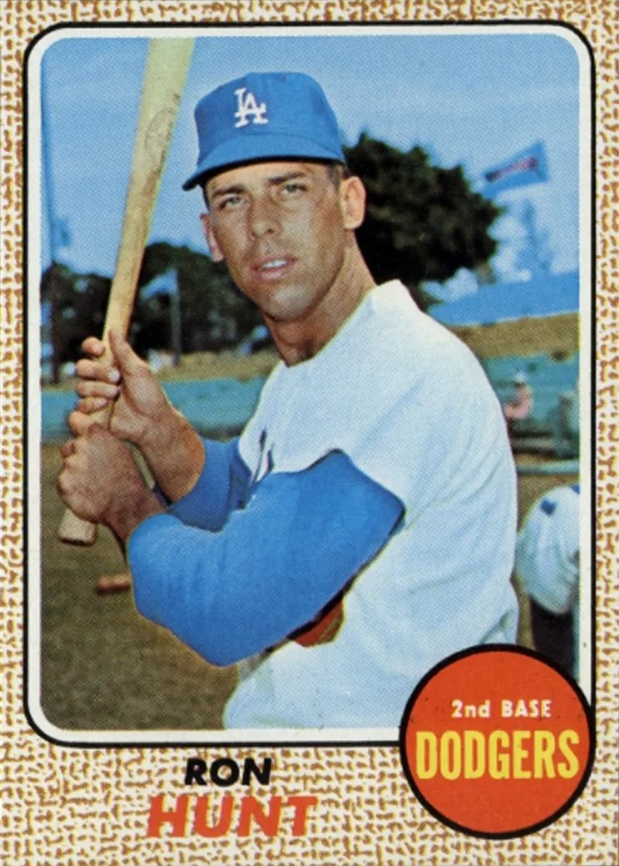 1968 Topps #15 Ron Hunt, Los Angeles Dodgers