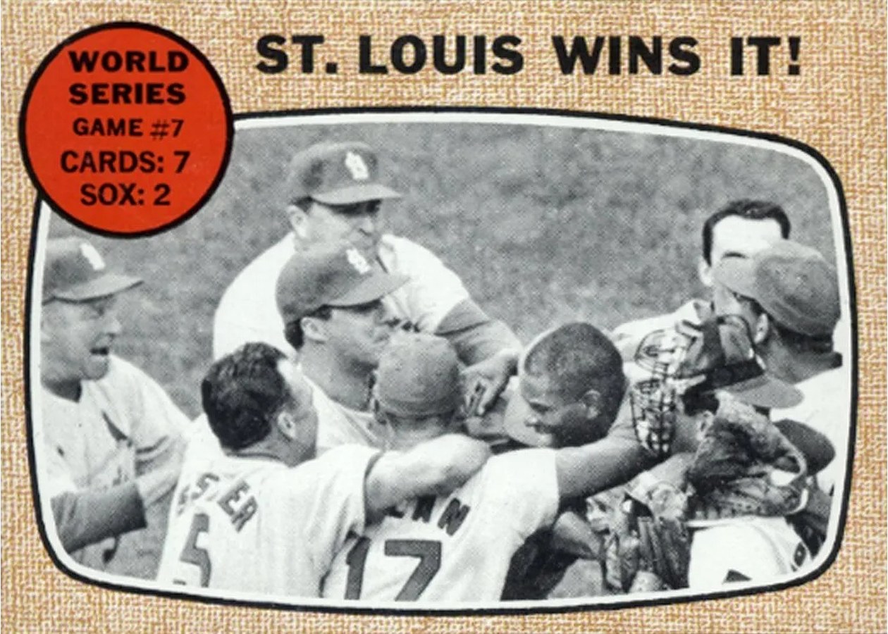1968 Topps #157 World Series Game #7 - St. Louis Wins It!, St. Louis Cardinals