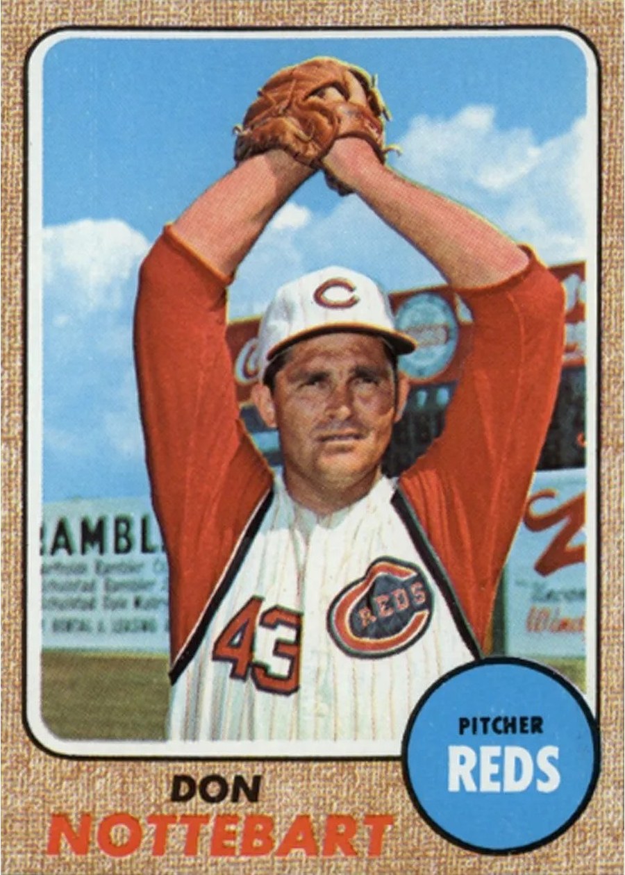 1968 Topps #171 Don Nottebart, Cincinnati Reds