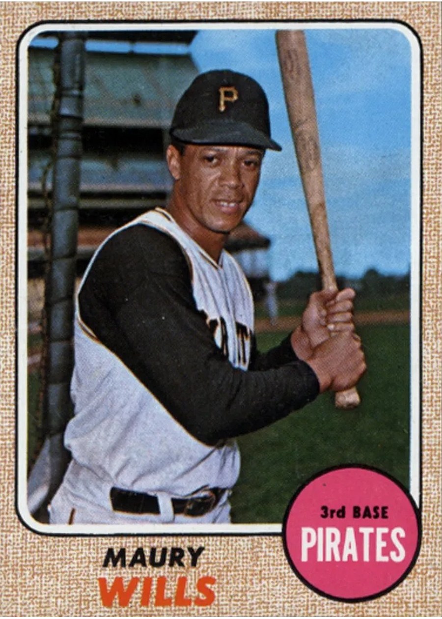 1968 Topps #175 Maury Wills, Pittsburgh Pirates
