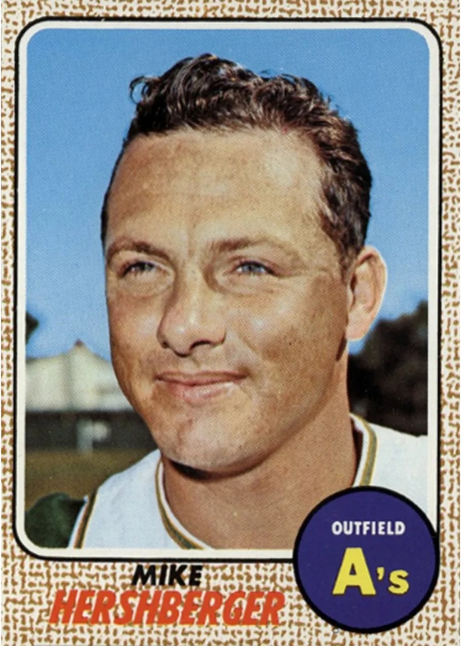 1968 Topps #18 Mike Hershberger, Oakland Athletics