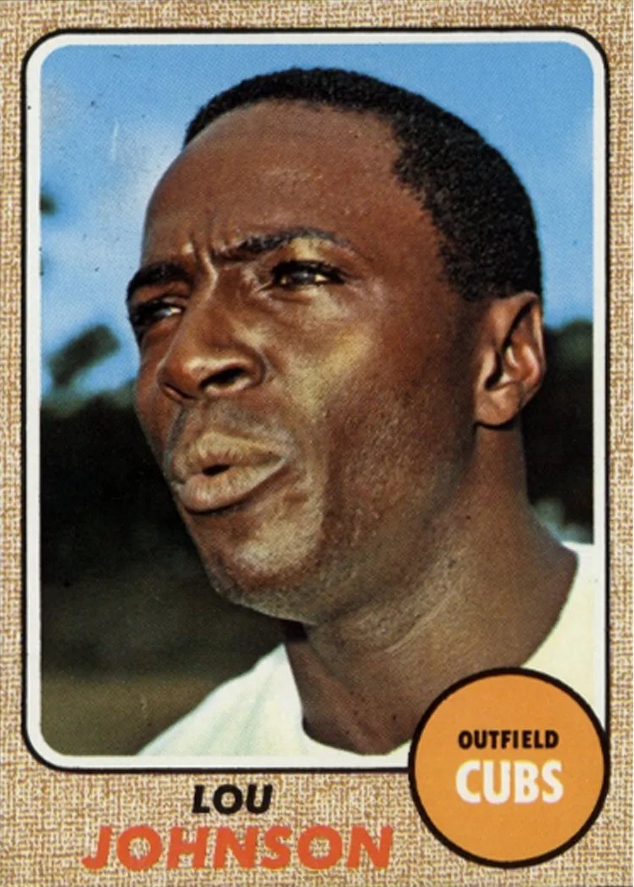 1968 Topps #184 Lou Johnson, Chicago Cubs