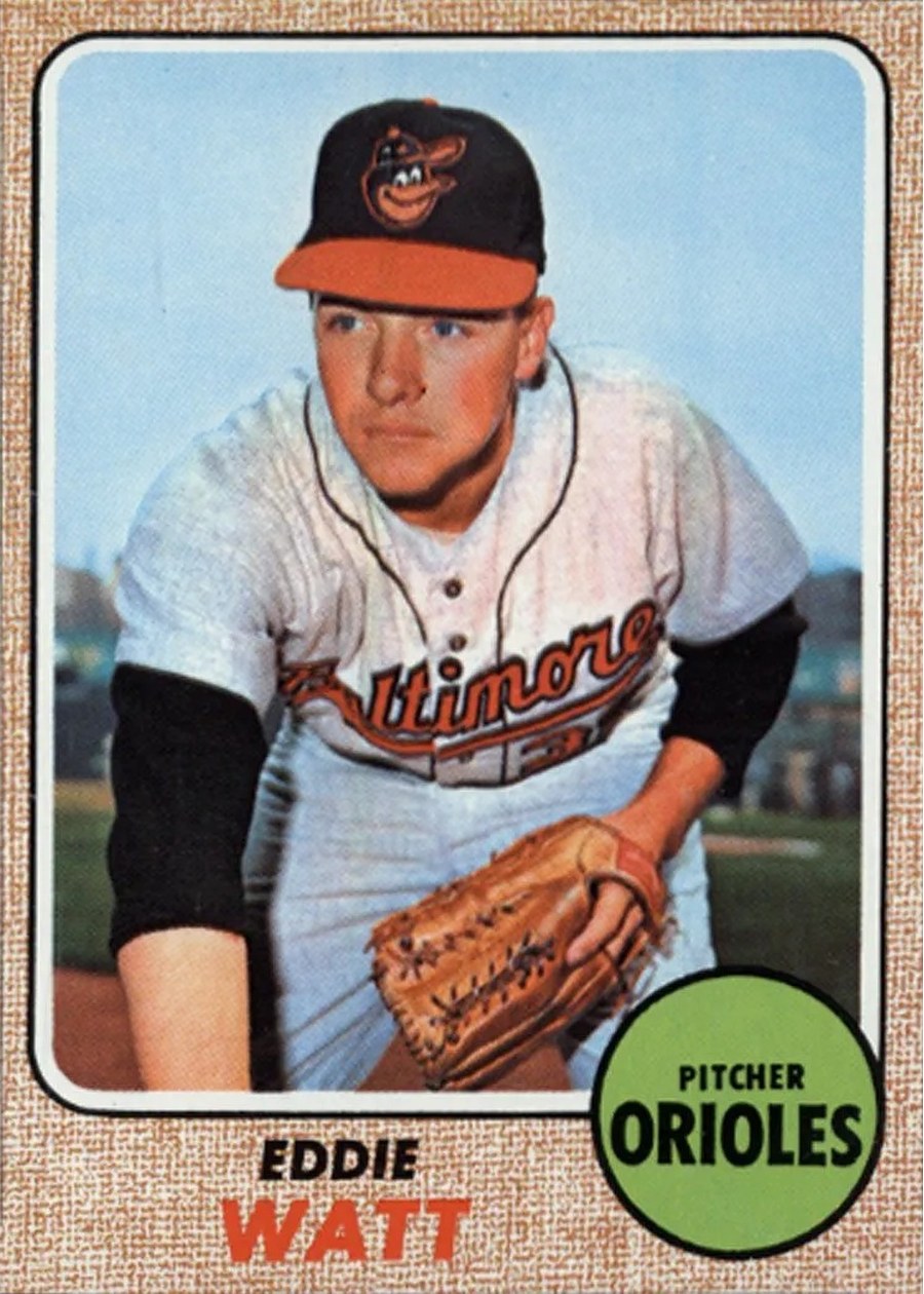 1968 Topps #186 Eddie Watt, Baltimore Orioles