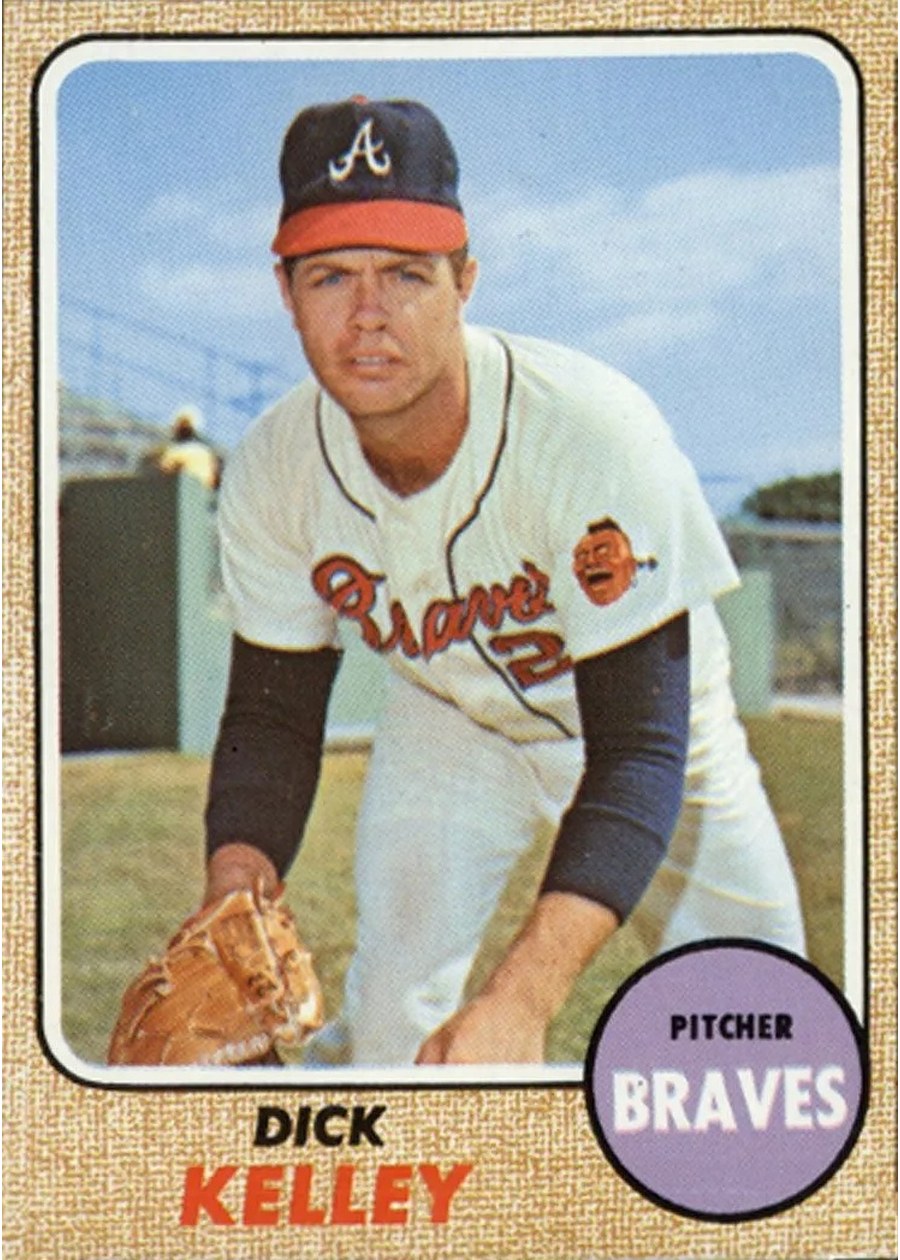 1968 Topps #203 Dick Kelley, Atlanta Braves