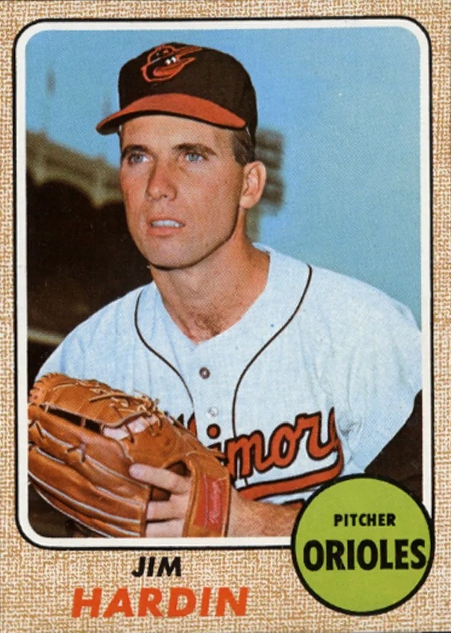 1968 Topps #222 Jim Hardin, Baltimore Orioles