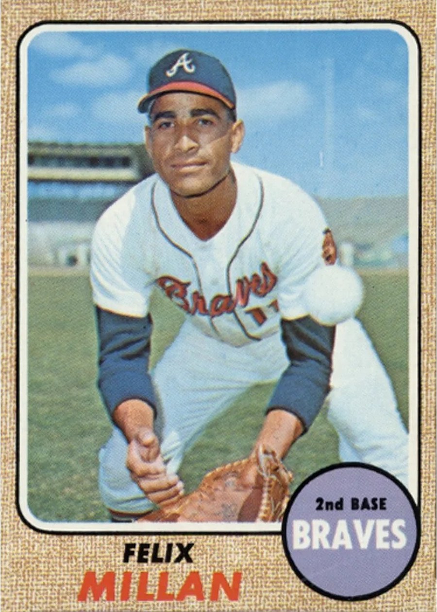 1968 Topps #241 Felix Millan, Atlanta Braves