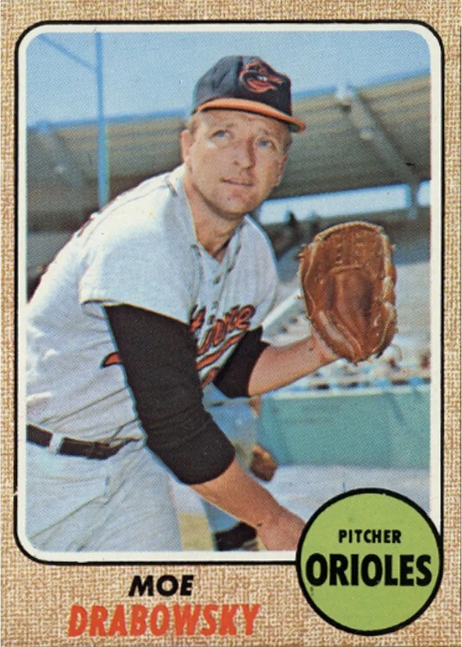 1968 Topps #242 Moe Drabowsky, Baltimore Orioles