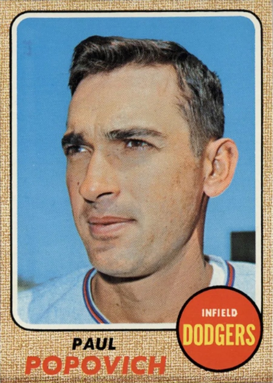 1968 Topps #266 Paul Popovich, Los Angeles Dodgers
