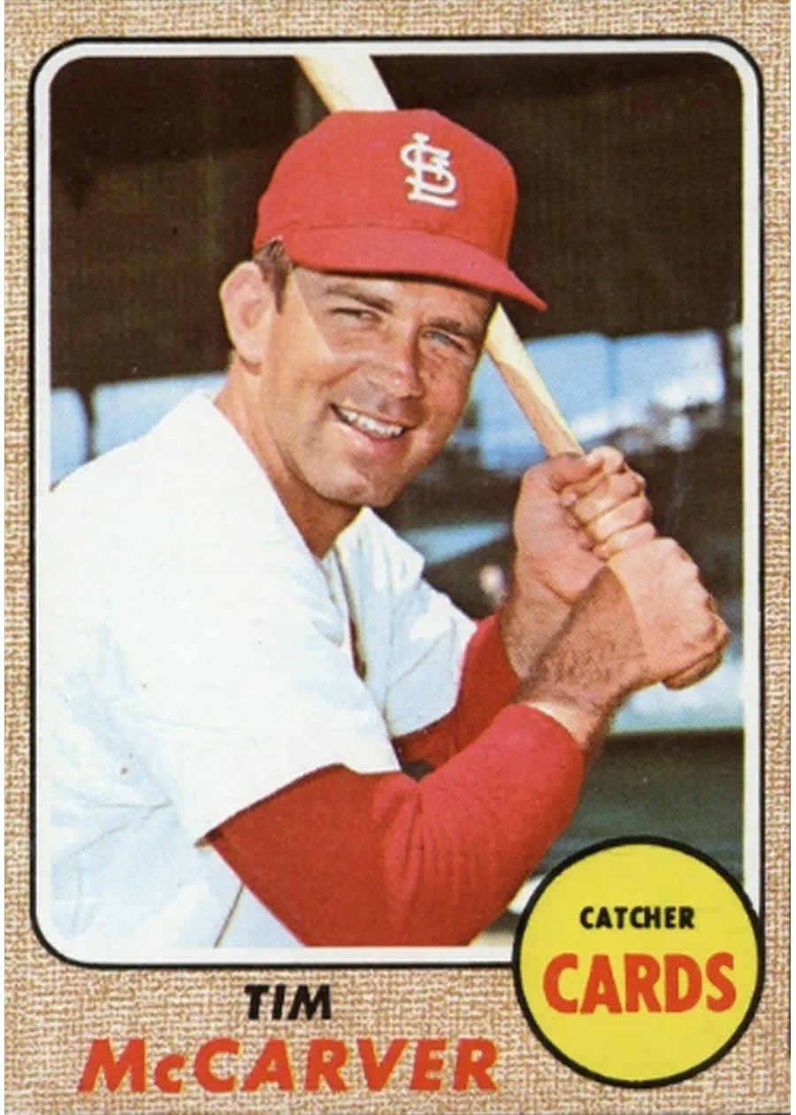 1968 Topps #275 Tim McCarver, St. Louis Cardinals