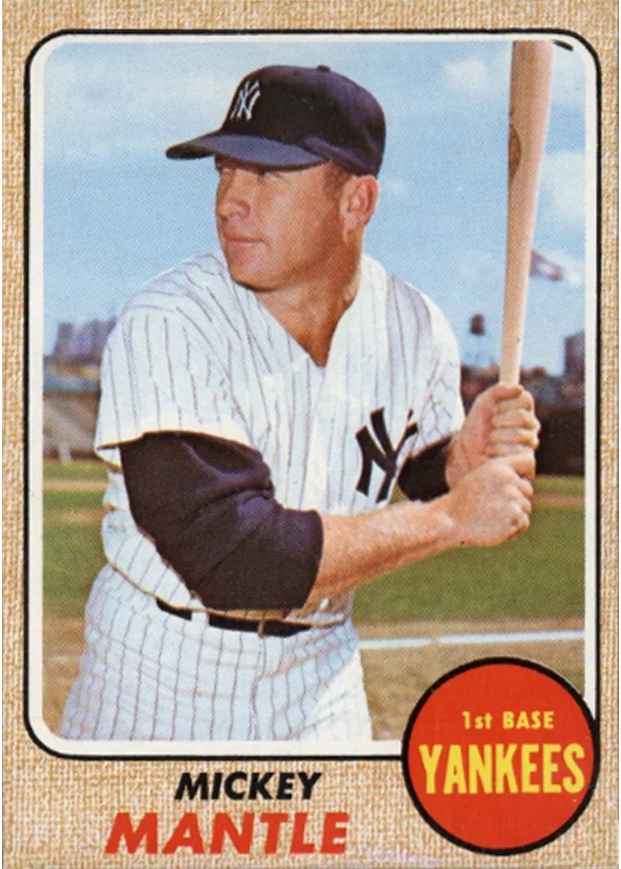 1968 Topps #280 Mickey Mantle, New York Yankees