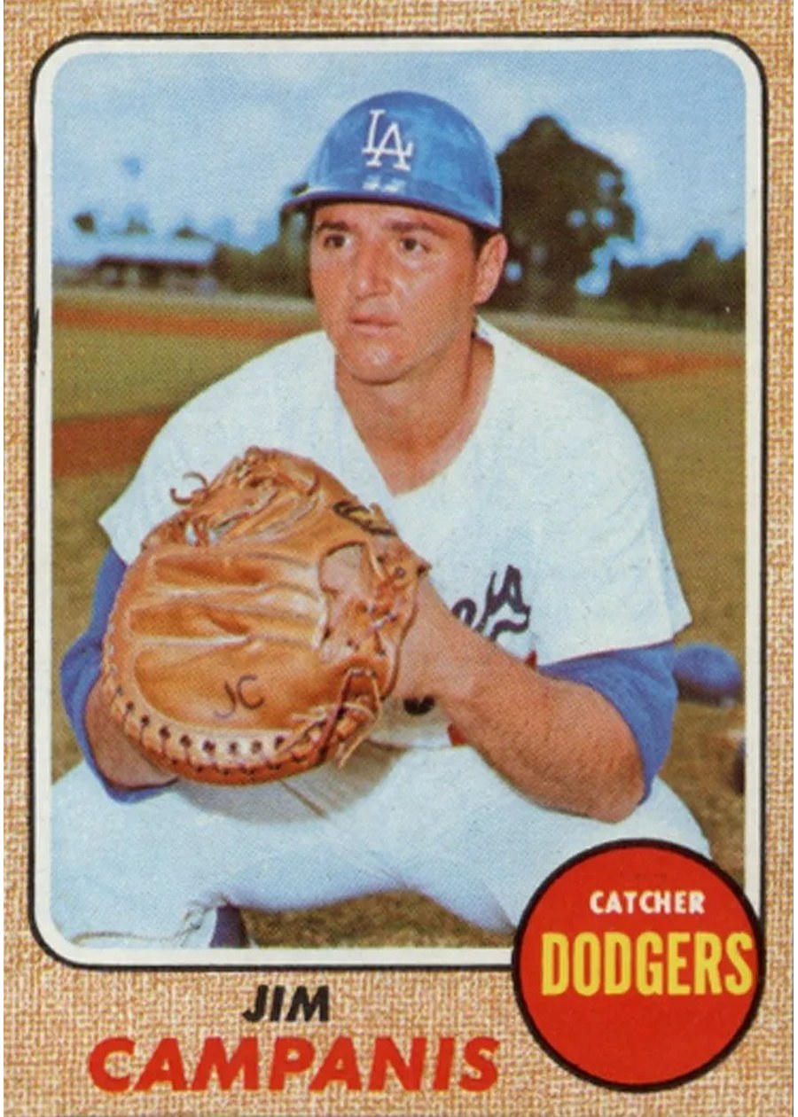 1968 Topps #281 Jim Campanis, Los Angeles Dodgers