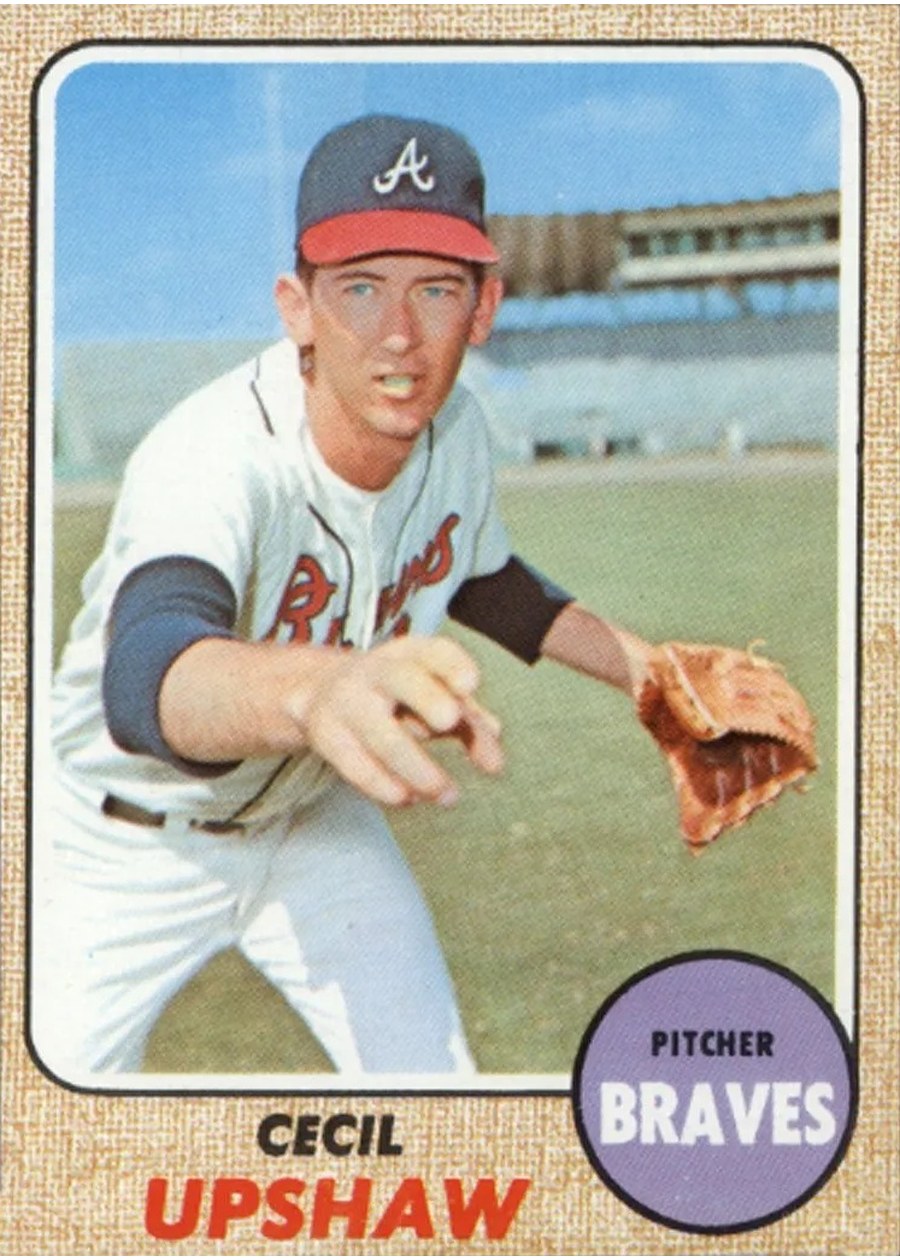 1968 Topps #286 Cecil Upshaw, Atlanta Braves