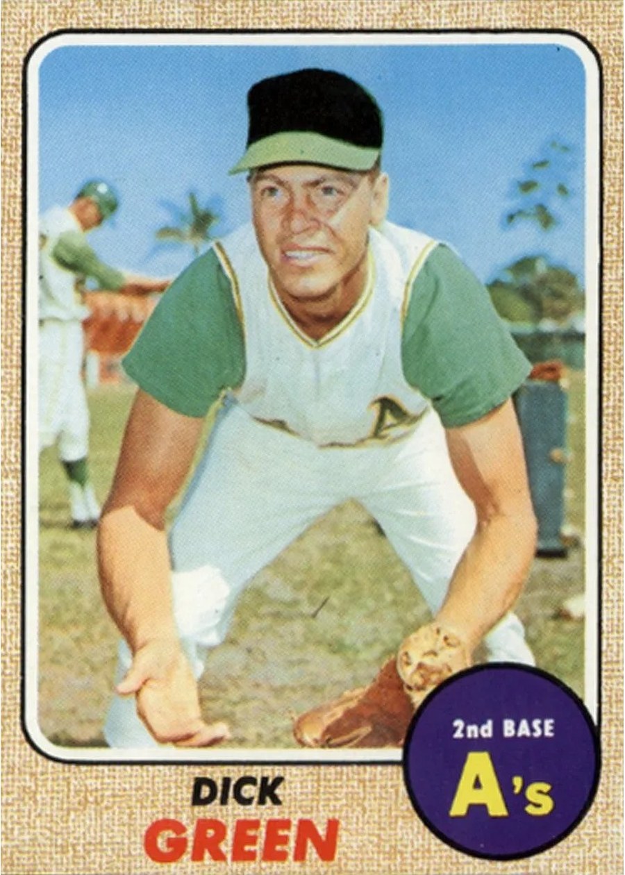 1968 Topps #303 Dick Green, Oakland Athletics