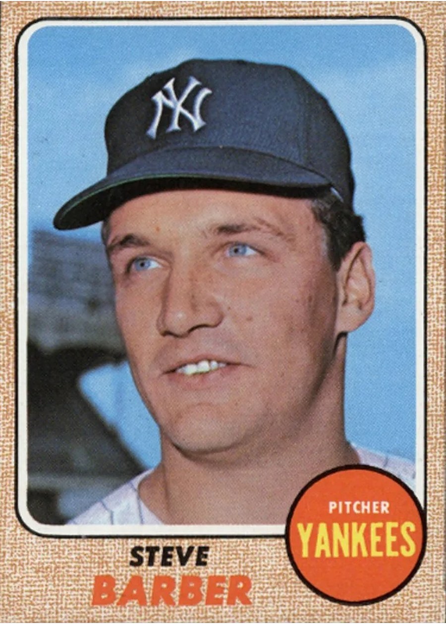 1968 Topps #316 Steve Barber, New York Yankees
