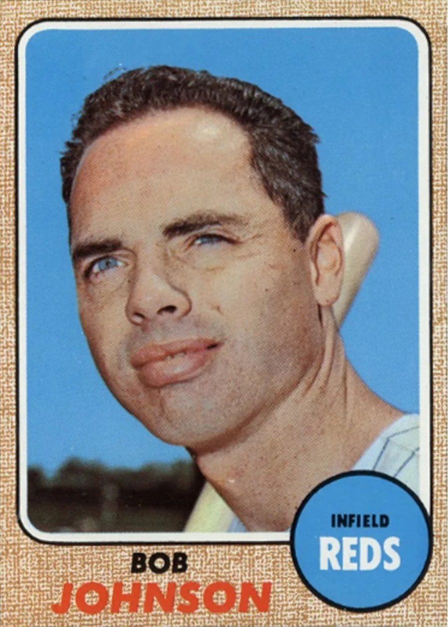 1968 Topps #338 Bob Johnson, Cincinnati Reds