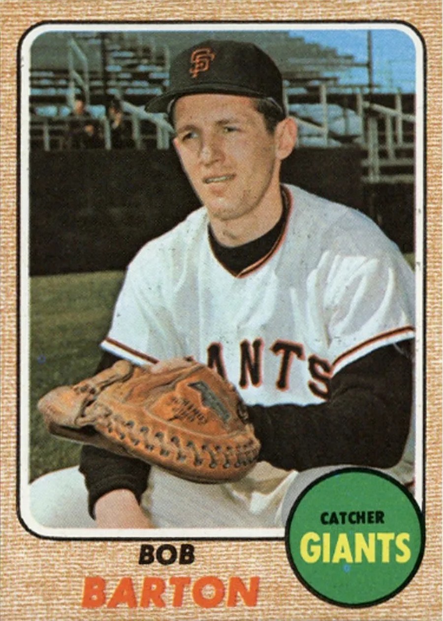 1968 Topps #351 Bob Barton, San Francisco Giants