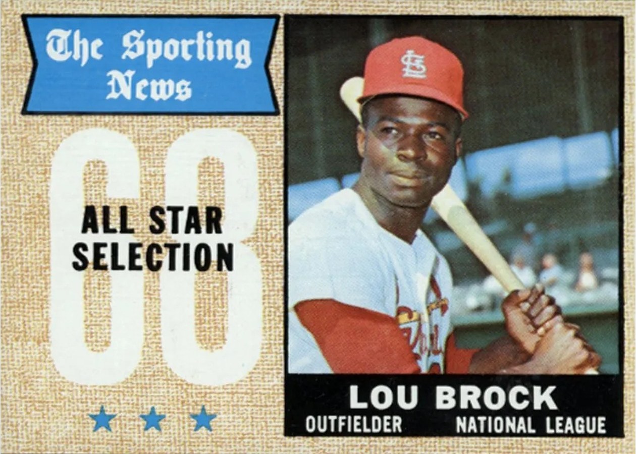 1968 Topps #372 Lou Brock, St. Louis Cardinals