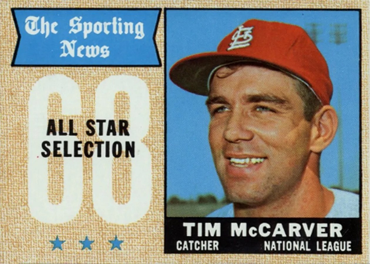1968 Topps #376 Tim McCarver, St. Louis Cardinals