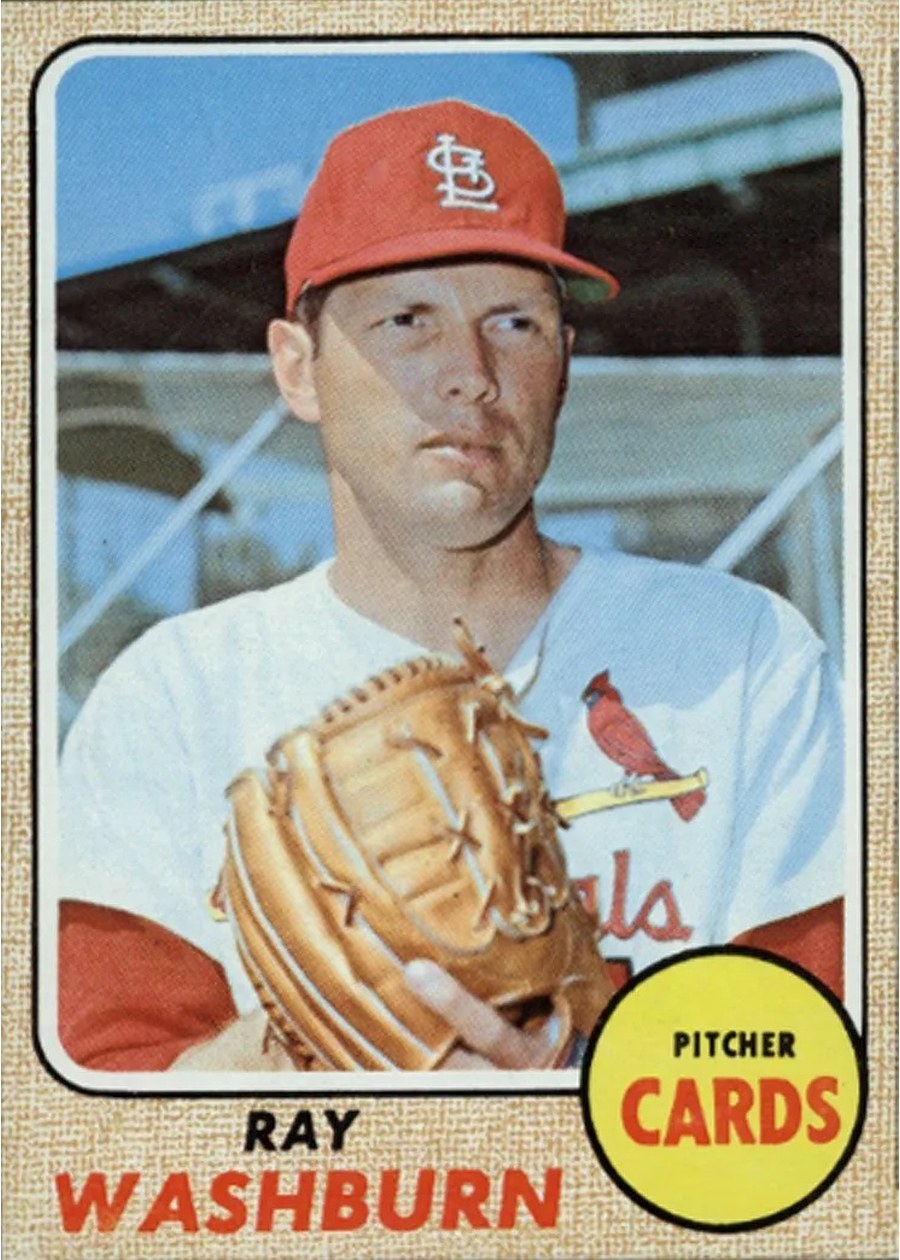 1968 Topps #388 Ray Washburn, St. Louis Cardinals