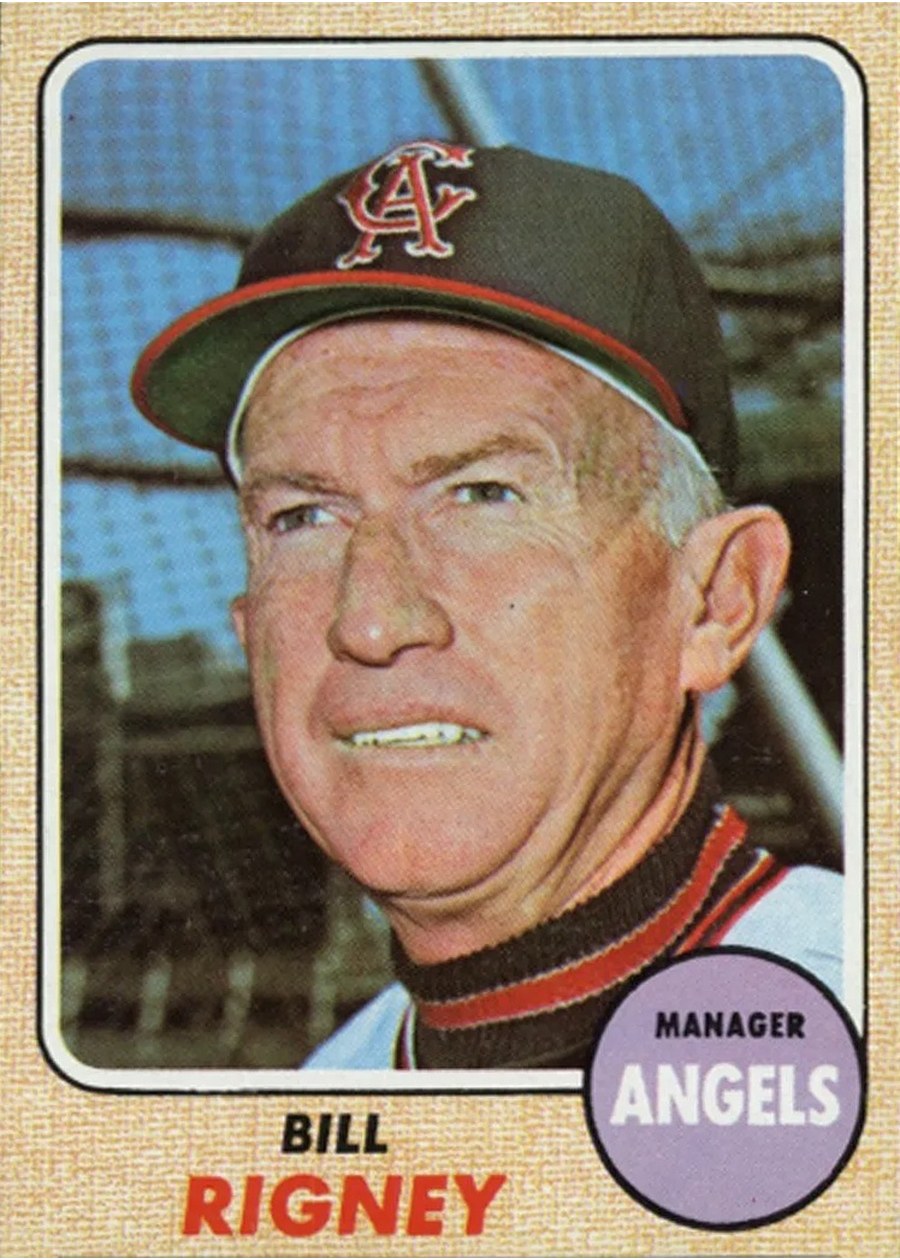 1968 Topps #416 Bill Rigney, California Angels