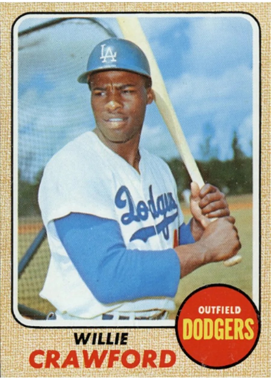 1968 Topps #417 Willie Crawford, Los Angeles Dodgers
