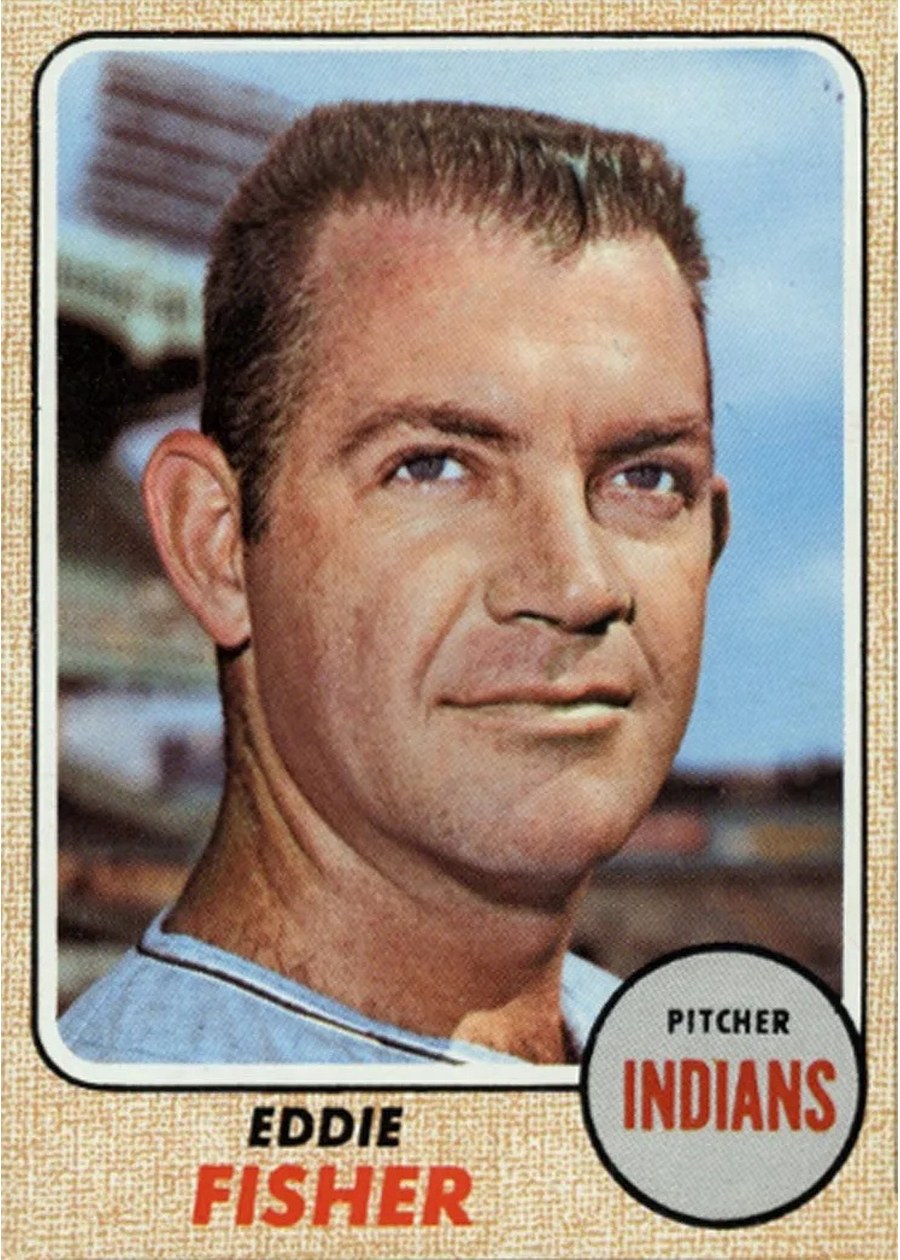 1968 Topps #418 Eddie Fisher, Cleveland Indians