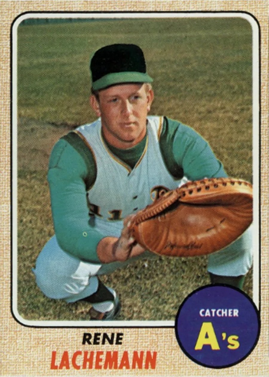 1968 Topps #422 Rene Lachemann, Oakland Athletics
