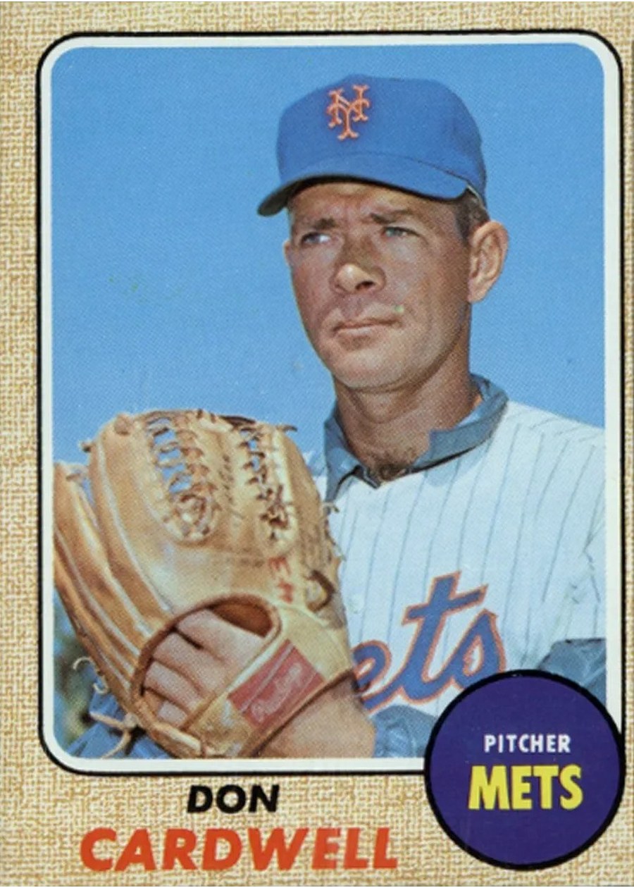 1968 Topps #437 Don Cardwell, New York Mets