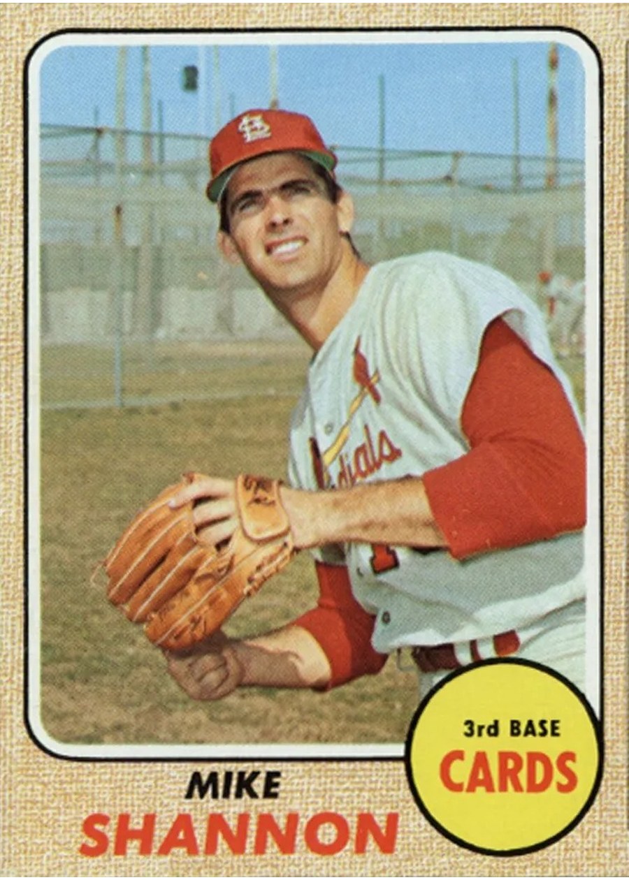 1968 Topps #445 Mike Shannon, St. Louis Cardinals