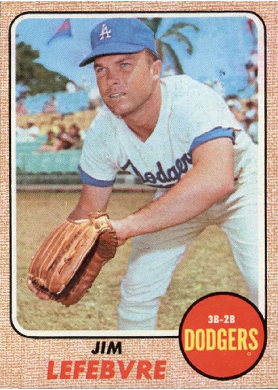 1968 Topps #457 Jim Lefebvre, Los Angeles Dodgers