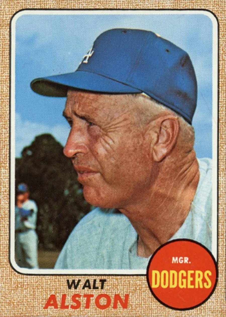 1968 Topps #472 Walt Alston, Los Angeles Dodgers