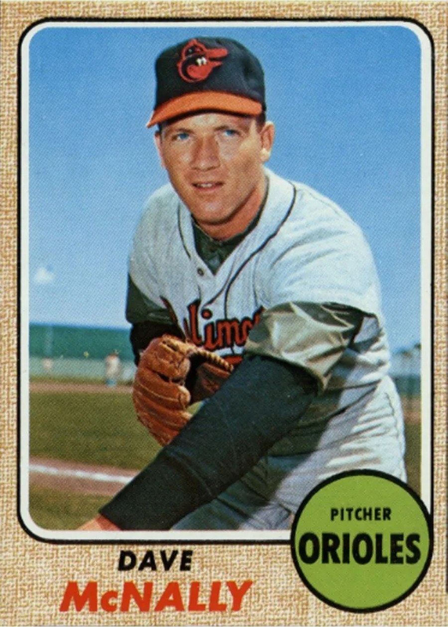 1968 Topps #478 Dave McNally, Baltimore Orioles