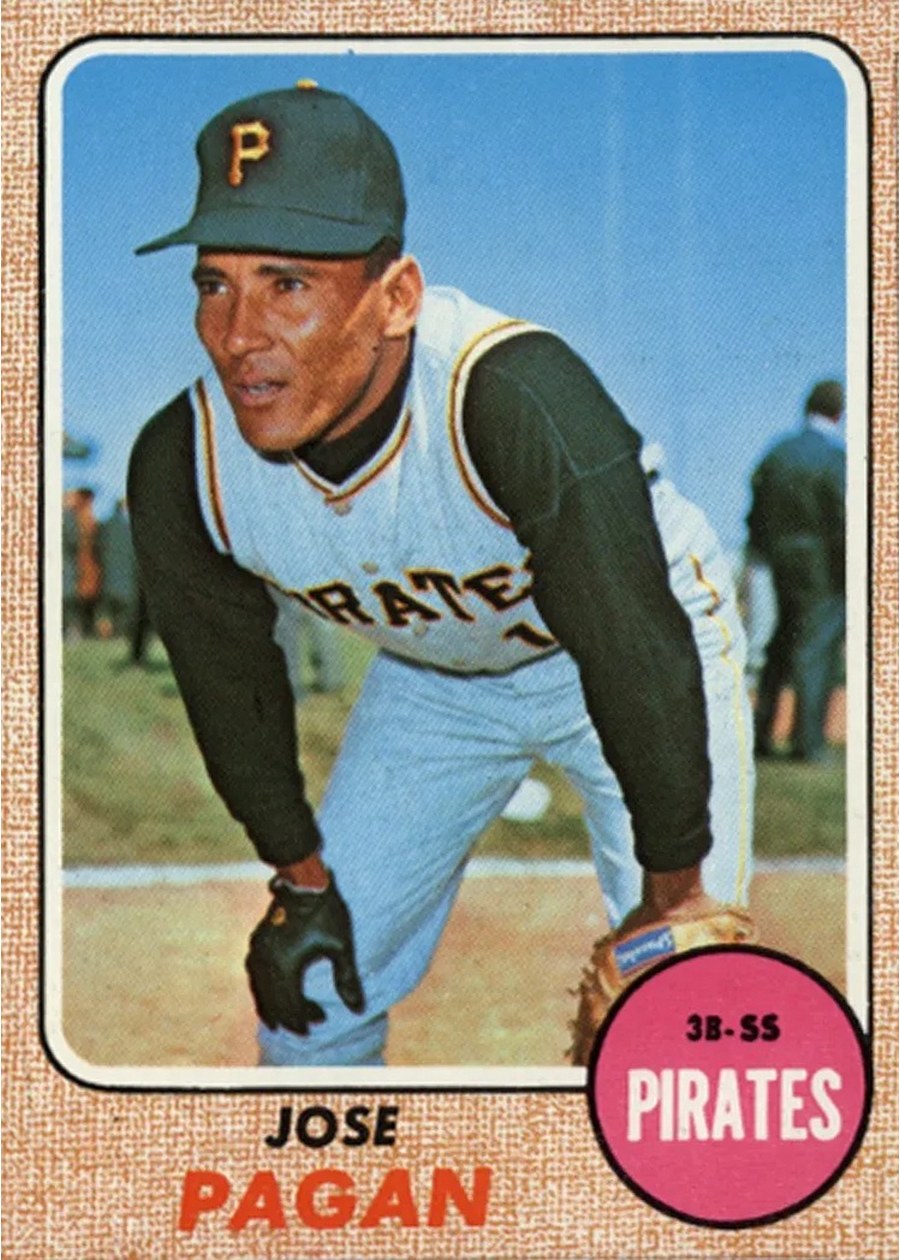 1968 Topps #482 Jose Pagan, Pittsburgh Pirates