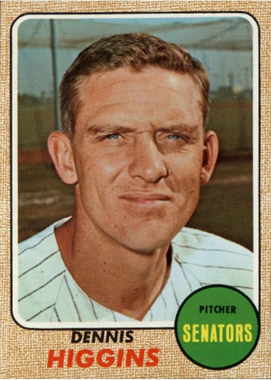 1968 Topps #509 Dennis Higgins, Washington Senators
