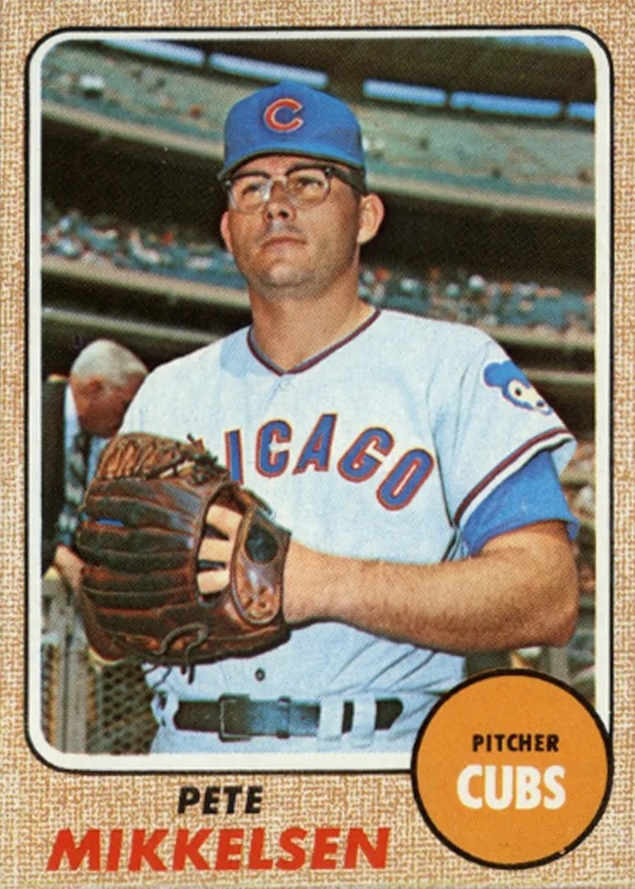1968 Topps #516 Pete Mikkelsen, Chicago Cubs
