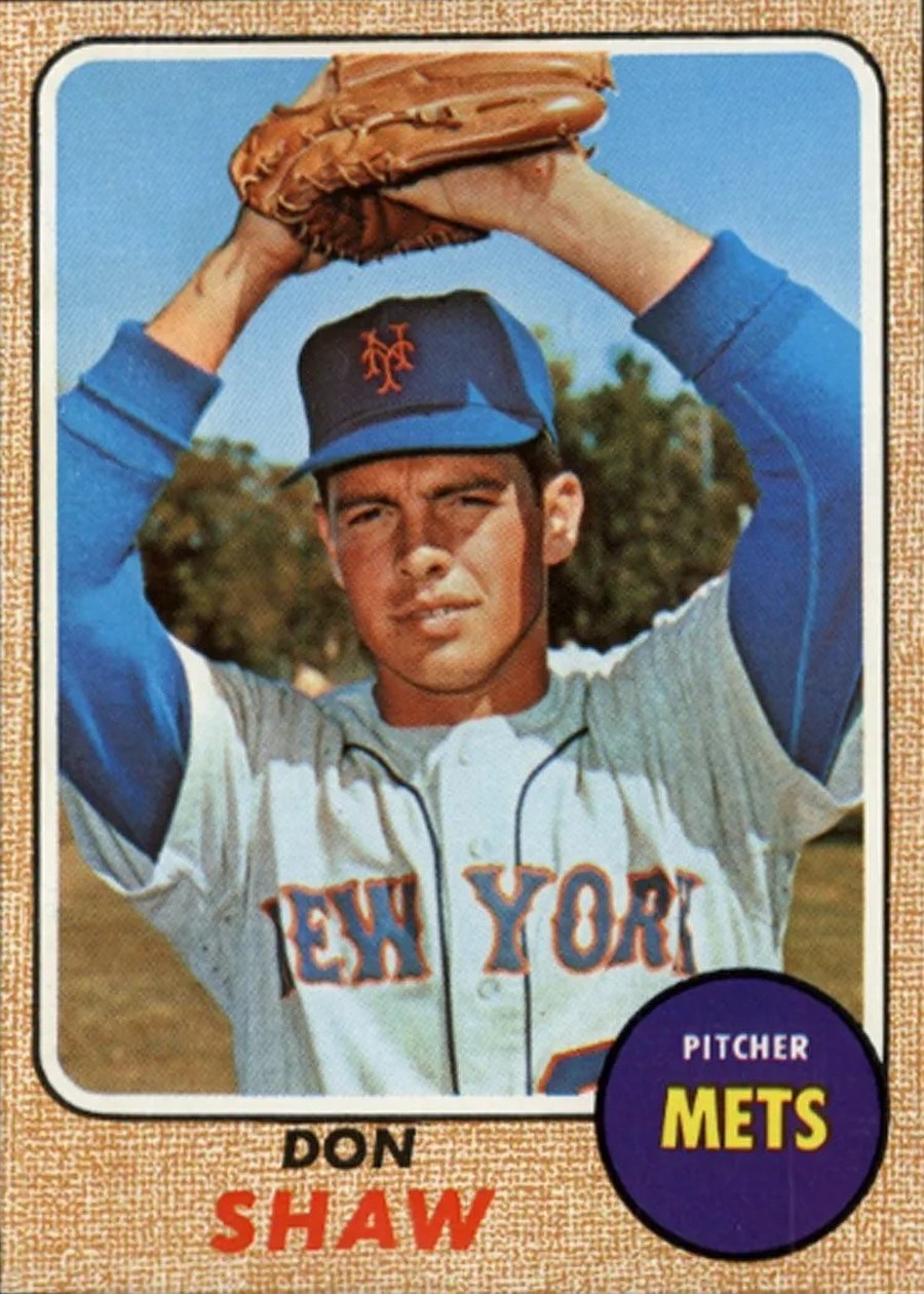 1968 Topps #521 Don Shaw, New York Mets