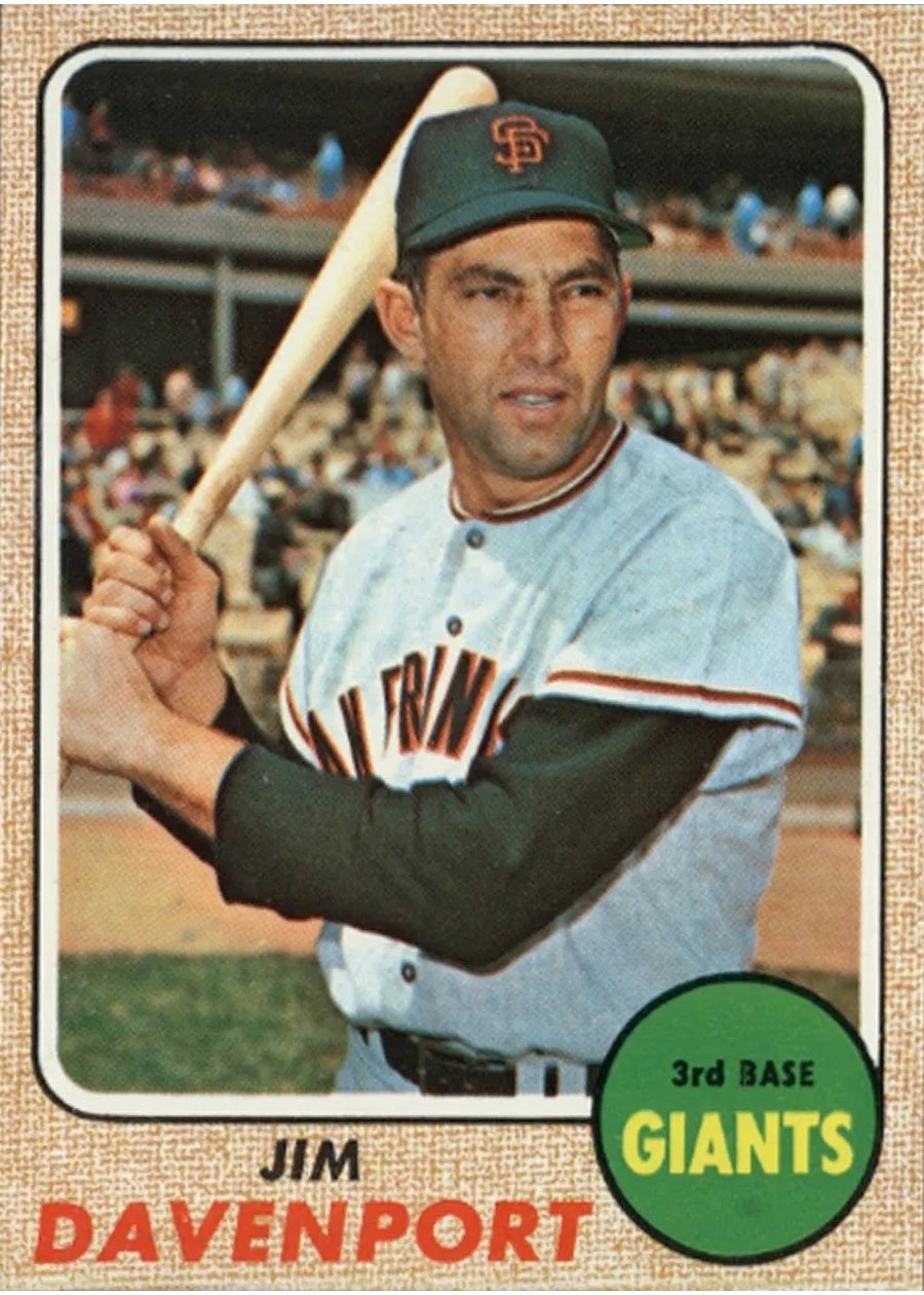 1968 Topps #525 Jim Davenport, San Francisco Giants